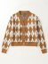 women s new college style diamond check knitted cardigan  NSAM2292