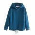 autumn all-match drawstring plus fleece hooded pullover women s sweater  NSAM2293