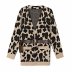 autumn belt leopard print V-neck long sleeve women s knitted cardigan sweater jacket  NSAM2296