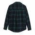  Fall Flannel Plaid Half Open Collar Shirt Long Sleeve Shirt NSAM2298