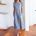  Fashion Striped Round Neck Short Sleeve Plus Size Dress NSYF2157