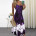   Slim Fit V-neck Positioning Flower Sling Big Dress NSYF2176