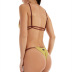 nuevo traje de baño para mujer traje de baño dividido color sólido bikini de tela de lino desordenado NSHL2304