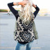 Fashionable autumn and winter zipper hooded irregular pattern on the back color matching women vest  NSSI2311