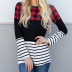women s autumn new striped stitching round neck long-sleeved T-shirt  NSSI2323