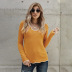 solid color long-sleeved round neck knitted sweater  NSSI2327