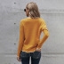 solid color long-sleeved round neck knitted sweater  NSSI2327