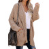 otoño e invierno de las mujeres nuevo abrigo de color sólido de longitud media abrigo de suéter suelto NSSI2330