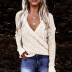 women autumn new style solid color cross-type deep v-neck long-sleeved casual sweater  NSSI2337