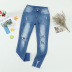agujeros nuevos jeans de nueve puntos de cintura alta para mujer NSSI2341