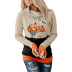 suéter de manga larga con estampado de dibujos animados de Halloween de contraste de cuello alto para mujer NSSI2345