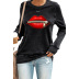 long-sleeved autumn new cartoon lip print stand collar zipper women s pullover sweater  NSSI2348