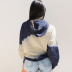 mujer de manga larga otoño nuevo sombrero con cremallera jersey de cuerda suéter grueso de contraste NSSI2358