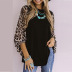 women s sleeves leopard print color matching new loose long-sleeved sweater NSSI2359