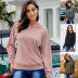 women loose fall winter solid color new pullover round neck long sleeve casual sweatshirt  NSSI2363