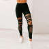 women s outer wear summer new leopard print hole stretch pants  NSSI2365