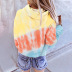 Women s Long Sleeve Autumn New Contrasting Hooded Street Style Pullover Sweater NSSI2366