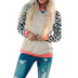 women s long-sleeved autumn leopard print contrast stitching street style round neck pullover sweater NSSI2368