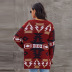  geometric pattern long knitted cardigan  NSSI2369
