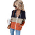 Autumn/winter women s new style casual long-sleeved hit color loose hooded sweater NSSI2372