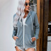 cardigan long-sleeved pure color hooded pocket zipper women s sweater  NSSI2385