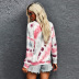 tie-dye women autumn new long-sleeved street style round neck pullover sweater  NSSI2390