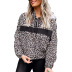 women autumn new long-sleeved leopard print color matching street style hooded pullover sweater  NSSI2394