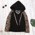 suéter de mujer de manga larga con estampado de leopardo y estampado de leopardo con capucha y cuerda NSSI2398