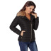 faux fur collar decoration long-sleeved slim plus size women s cotton coat  NSSI2403