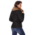 abrigo de algodón de manga larga con decoración de cuello de piel sintética delgado de talla grande para mujer NSSI2403