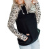 Otoño nuevo suéter de mujer de manga larga con estampado de leopardo a juego con estilo callejero con capucha NSSI2404