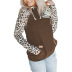 autumn new long-sleeved leopard print color matching street style hooded pullover women s sweater NSSI2404