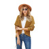 women s solid color loose knit cardigan mid-length jacket NSSI2410
