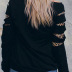 long-sleeved autumn hole street style leopard round neck pullover women s sweater NSSI2411