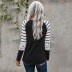 women new style striped stitching round neck pullover ladies sweater  NSSI2412