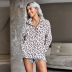 estampado de leopardo de manga larga cuello alto cremallera otoño nuevo suéter suéter de mujer NSSI2413