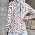 leopard print long-sleeved stand-up collar zipper autumn new pullover women s sweater NSSI2413