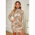 sexy women s long-sleeved high-neck fashion sequined slim mini dress NSSI2424
