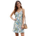 Sling summer new sexy v-neck single-breasted sleeveless loose women s dress NSSI2431