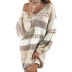  V-neck striped mid-length knitted sweater  NSSI2432