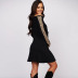 knitted autumn new sexy leopard pattern long-sleeved round neck A-line dress NSSI2447