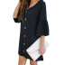 fashion big size new summer solid color loose single-breasted short-sleeved women dress NSSI2457