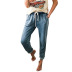 pantalones harén elásticos de cintura alta con cordón lavado nuevo estilo NSSI2476