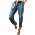  high waist new style washed drawstring waist elastic harem pants NSSI2476