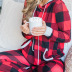 Christmas hooded women new lanyard pullover plaid loose two-piece suit sweater NSSI2478