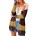  loose contrast stitching women s knitted cardigan  NSSI2479