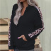 long-sleeved autumn leopard pattern stitching street style stand-up collar pullover women s sweater NSSI2487