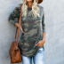 Autumn New Camouflage Turtleneck Long Sleeve Casual Large Size Women s T-shirt NSSI2489