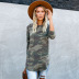 Autumn New Camouflage Turtleneck Long Sleeve Casual Large Size Women s T-shirt NSSI2489