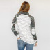 long-sleeved autumn striped stitching street style pile collar pullover women s sweater NSSI2490